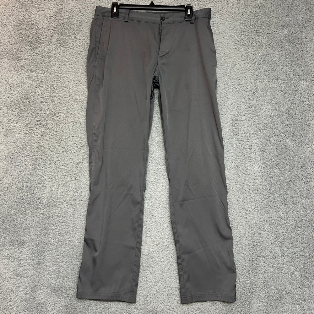 Nike‎ Golf Pants Mens 32x32 Gray Good Dri-Fit Flat Front Performance Chino